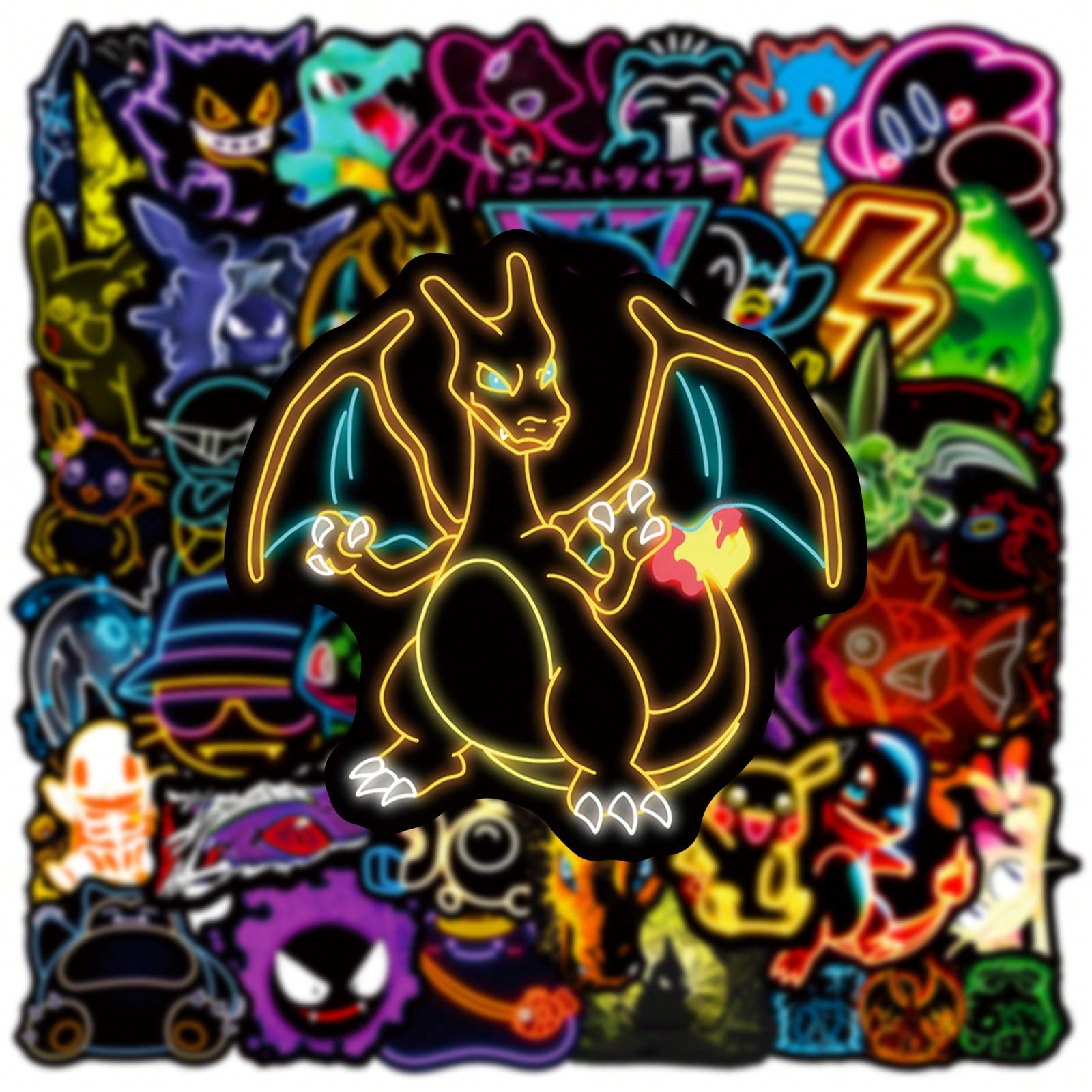 Good Laptop Accessories - 60/100pcs Stiker Anime Pokemon Neon Light