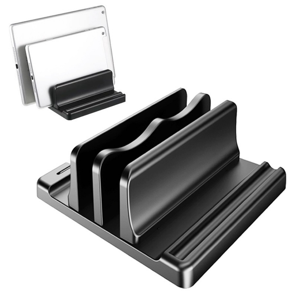 Laptop Stand Riser - Penyangga Laptop Vertikal Single/Dual-Slot, Dudukan Notebook