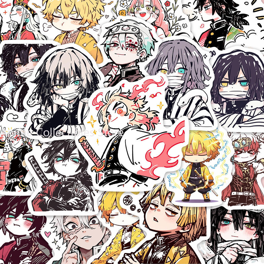 Laptop Original Accessories - 55PCS Stiker Anime Demon Slayer Kamado