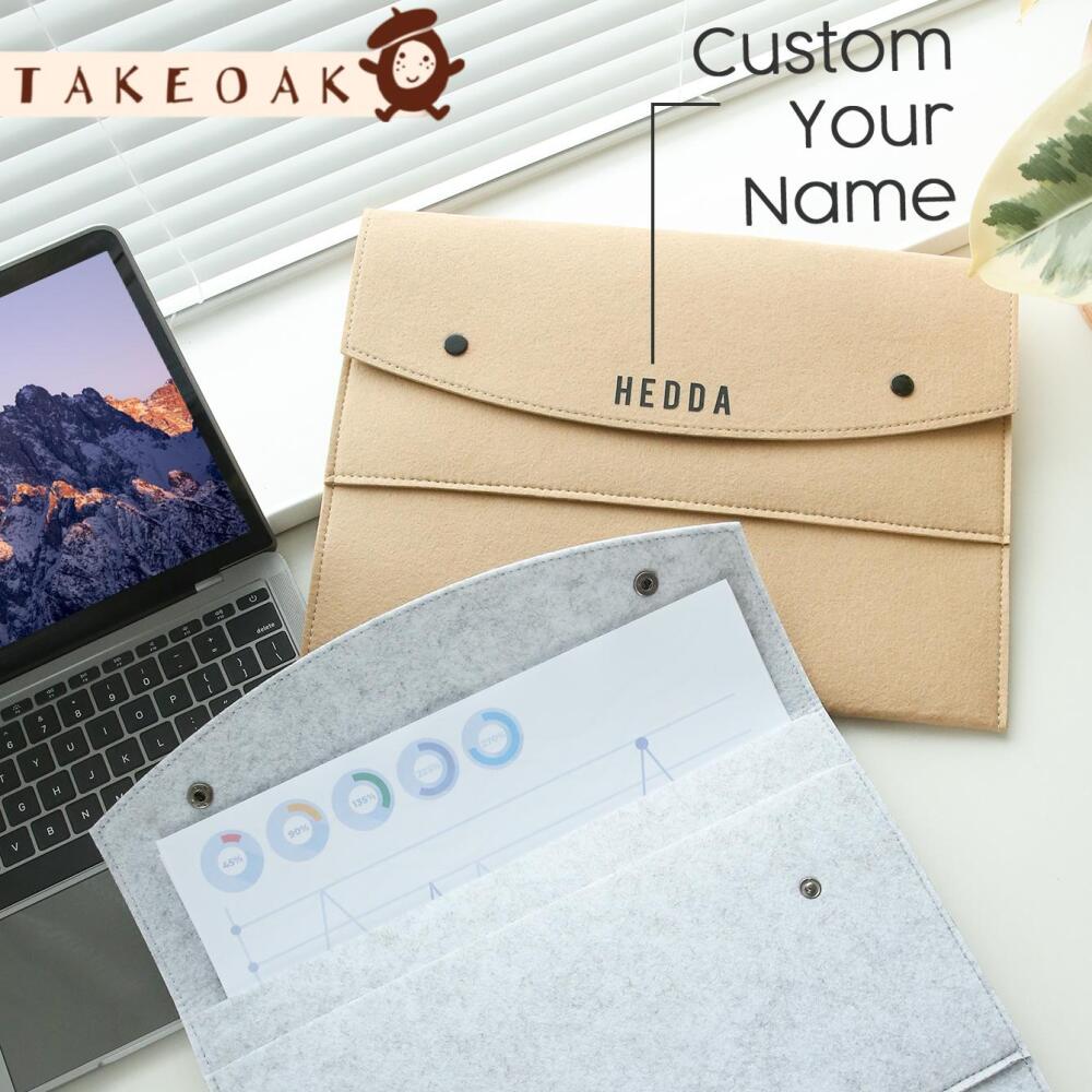 Laptop Accessories Name - Folder Dokumen Felt dengan Nama Kustom,