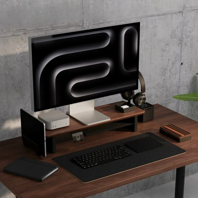 Laptop Stand Riser - Penjualan Panas! Penyangga Monitor Walnut Modular,