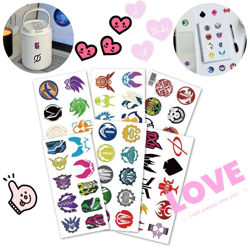 Laptop Original Accessories - 60 Lembar Stiker Logo Kamen Rider