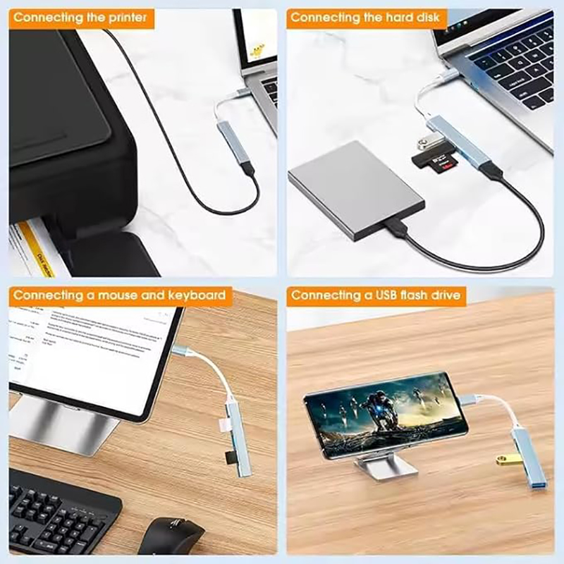 Adaptor USB Hub Tipe C 4-Port  - Apple Accessories Laptop ulasan dan harga