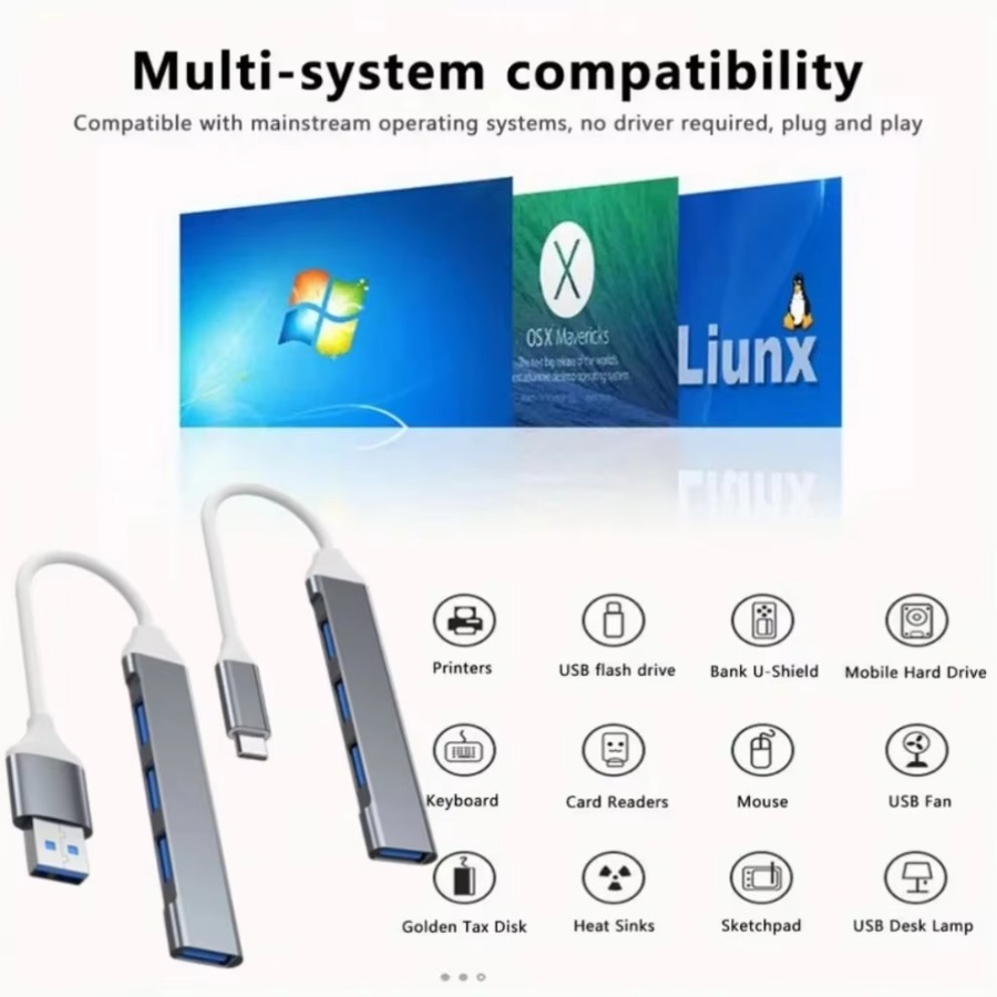 4 in 1 USB HUB USB-C HUB 4 Por - Apple Accessories Laptop ulasan dan harga