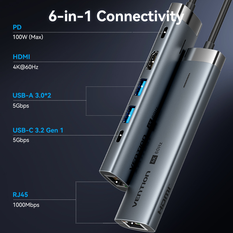 Vention adaptor USB C, HUB USB - Apple Accessories Laptop ulasan dan harga